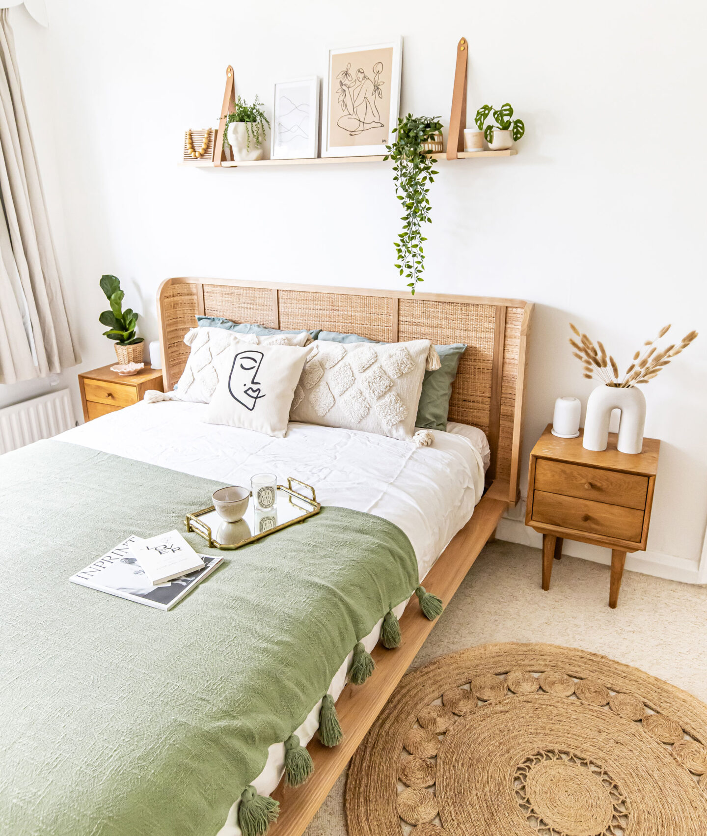 DIY Shelf Tutorial Floating Wooden Shelf with Leather Straps - Kelseyinlondon - homewithkelsey - Kelsey Heinrichs