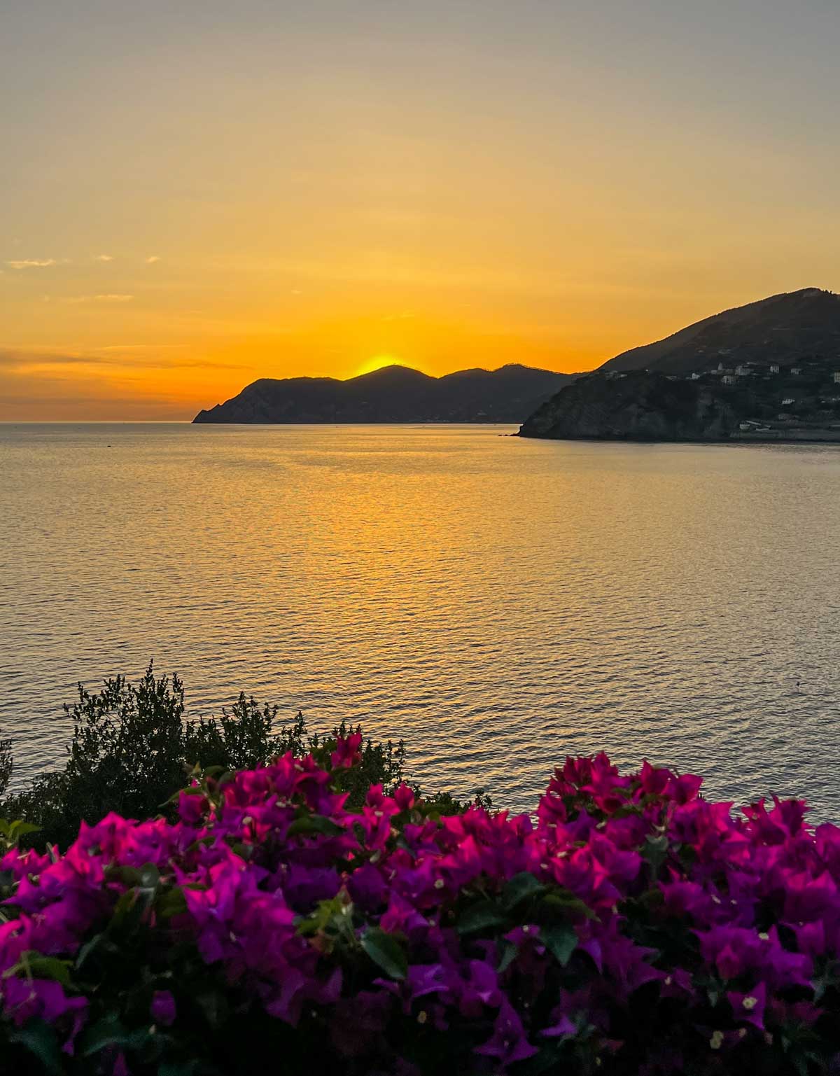 orange sunset over the the Mediterranean sea
