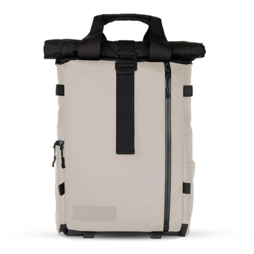 beige photography backpack