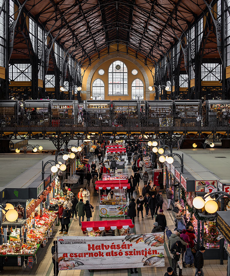 large market hall with vaulted ceiling
