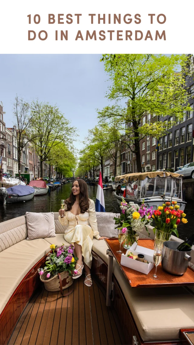 🇳🇱 Comment LINK for my free Amsterdam guide ⬇️  💬 Comment LINK and I’ll send you a link to my free Amsterdam Travel Guide which includes:
📍Places to visit 🍽️ Where to eat ⭐️ Fun activities 🏩 Hotel recommendations 📆 Best time to visit + a saveable Google Map with all locations pinned 🗺️

🇳🇱 10 things to do in Amsterdam ⬇️

1. Vondelpark – Amsterdam’s most-loved park is the perfect place to cycle, picnic or catch a performance at the Open Air Theatre during summer.   2. Canal Boat Tour – this is the best way to see the city! I highly recommend booking a canal boat cruise with @pureboatsamsterdam for the ultimate experience with a delicious charcuterie box from @buufs_keuken

3. Rijksmuseum – located in a Gothic-meets-Renaissance building, it’s home to some of the most celebrated works of Dutch art, including masterpieces by Rembrandt, Vermeer, and over 8,000 artworks & objects.  4. Eat a Stroopwafel – try this classic Dutch treat: thin, buttery waffle cookies glued together with a layer of gooey caramel syrup.   5. Van Gogh Museum – immerse yourself in the life & passionate brushstrokes of Vincent at the world’s largest collection of his work, including classics like Sunflowers& Bedroom in Arles.
 6. Hortus Botanicus – one of the world’s oldest botanical gardens in the world, complete with butterfly houses and a three-climate greenhouse.  7. Fabrique des Lumières: Dutch Masters – step into an immersive digital art show where the works of Vermeer, Van Gogh and Rembrandt are blown up, brought to life, and splashed across every inch of a converted gasworks building. 
 
8. Explore De Pijp – this is my fave neighbourhood in Amsterdam, it’s filled for vintage shops, brunch spots, wine bars & the must-visit Albert Cuyp Market.

9. Moco Museum – expect mind blowing modern art, from Banksy, Keith Haring, Basquiat, Yayoi Kusama, and Andy Warhol.

10. LuminAir SkyBar – end a day in Amsterdam with some seriously creative cocktails and panoramic city views at one of Amsterdam’s sleekest rooftop bars.

🇳🇱  
Places to visit in the Netherlands. Amsterdam must do. Activities in Amsterdam. Amsterdam vacation. Amsterdam itinerary
